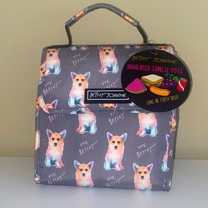 betsey johnson corgi lunch bag